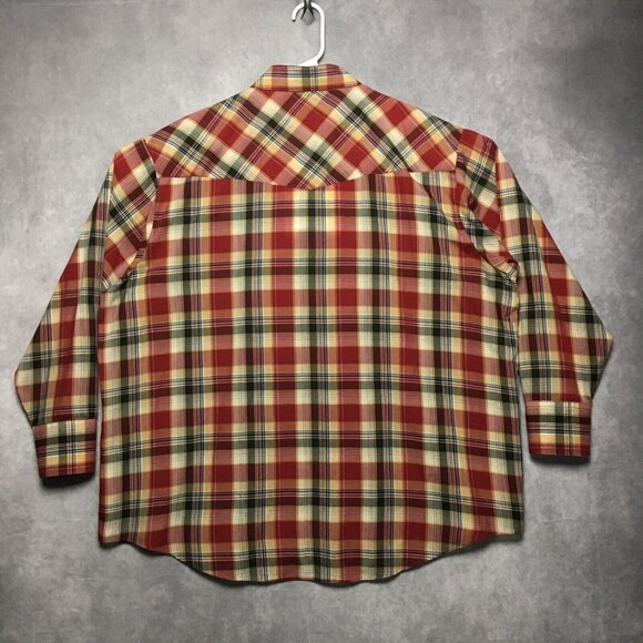 Plains Mens Western Pearl Snap Shirt size 2XL Long Sleeve Button Up BIG MAN - Picture 4 of 11